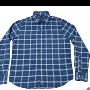 UNTUCKit Callahan Mens Shirt Size XL Blue Plaid Light Flannel